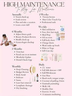 Checklist For Healthy Lifestyle, Routine For Healthy Lifestyle, Selfcare Ideas Beauty, Yearly Maintenance Checklist, How To Skin Care Routine, Self Care Monthly Routine, Beauty Checklist Routine, Self Care Maintenance Schedule, Self Maintenance Checklist