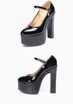 Ankle Strap Block High Heels Shoes on Luulla Women Nightwear Dresses, Block High Heels, Knee High Boots Flat, Lace Leggings, Tailored Suit, High Heels Shoes, Solid Leggings, Women Nightwear, Boot Pumps