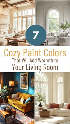 🌅 Looking to add warmth to your living room? These 7 cozy paint colors are perfect for creating an inviting space, from rich amber and warm taupe to soft cinnamon and earthy olive. Perfect for making your living room feel like a comfortable retreat! Save this pin for your next color refresh! 🏡✨🍂 Cozy Light Paint Colors, Cozy Living Room Colors Paint Colours, Pretty Living Room Colors, Paint Color Small Living Room, Colour Pallets For Living Room, Cozy Living Room Paint Color Ideas, Paint Colors For Low Ceiling Rooms, Earthy Living Room Paint Colors, Small Living Room Paint Ideas