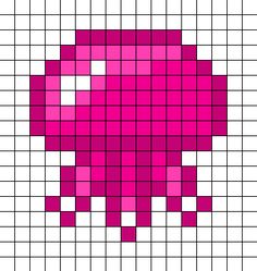 an elephant made out of squares in the shape of a pixell pattern, with pink and