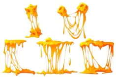 orange liquid flowing down the side of each other