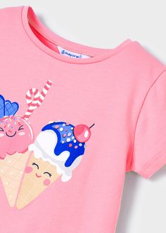 Camisola manga curta ECOFRIENDS menina Confetis Clothes Cute, Cute Clothes, Toddler Clothes, Girls Tshirts, Pink Girl, Book Worms, Baby Onesies