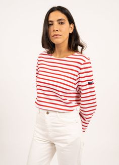 Minquiers unisex striped sailor shirt regular fit, in light cotton | Saint James® Official Site – Saint James [UK] Red And White Stripe Shirt Women, Breton Stripe Shirt, Sailor Shirt, Fit Fashion, Saint James, Stripe Shirt, Men Fits, French Girl, State Of Mind