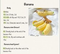 there are bananas on the table with names in english and arabic, along with instructions for how to make them