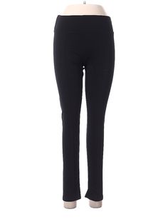 Ashley Blue Leggings Size: Medium Bottoms - used. 95% Polyester, 5% Spandex, Solid | Ashley Blue Leggings: Black Solid Bottoms - Size Medium Stretch High Rise Pull-on Pants, High Rise Tight Elastane Leggings, Stretch Mid-rise Elastane Pants, Tight Mid-rise Elastane Leggings, Mid-rise Pants With Minimal Stretch, Tight Solid Elastane Pants, Fitted Full-length Pull-on Leggings, Fitted High-waisted Leggings, Fitted High-waisted Pull-on Leggings