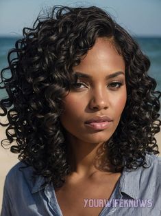 25 Trendy Beach Hairstyles for Curly Hair: From Sunrise to Sunset Hairstyles For Permed Hair, Curly Beach Hairstyles, Vacay Hair, Beach Hairstyles For Curly Hair, Sunset Hair Color, Glitter Hair Spray, Permanent Waves, Sunset Hair, Permed Hair