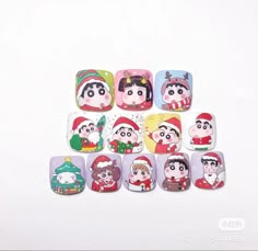 Xmas Nail Art, Nail Art For Kids, Korean Nail Art, Fantasy Nails, Anime Nails, Cute Gel Nails, 캐릭터 드로잉