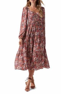 Petal & Pup Aminah Puff Sleeve Maxi Dress | Nordstrom Floral Fall Dress, Cute Long Sleeve Dresses, Puff Sleeve Maxi Dress, Fall Floral Dress, Shower Dress, Maxi Design, Apostolic Fashion, Baby Shower Dresses, Astr The Label