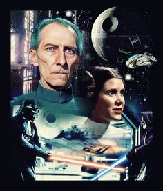 the poster for star wars with two people in front of them