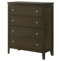 a dark brown dresser with four drawers