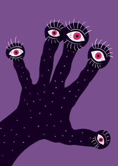 an image of a person's hand with eyeballs in the shape of their fingers