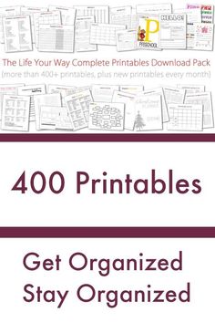 the printable pack for kids to use with their homeschool and other activities