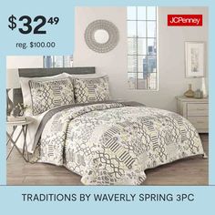 the bedding is $ 32 99 reg $ 100 00 and it's ready to be