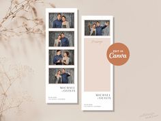 two vertical photo bookmarks with three photos in them