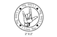 two fingers in the middle of a circle that says i love you and 2x2