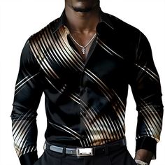 Expensive Shirts For Men, Button Up Shirt Long Sleeve, Mens Printed Shirts, Long Sleeve Fashion, Metal Fashion, Casual Long Sleeve Shirts, Sleeve Fashion, Shirt Button, Fashion Mode