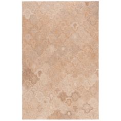 a beige rug with an abstract design on the top and bottom part of it's surface