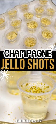 Gold Champagne Jello Shots With Glitter