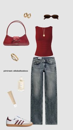 Red Fits, Easy Trendy Outfits, Clean Girl, Soft Girl, Lookbook Outfits, Daily Outfits, Trendy Outfits, Vanilla