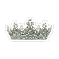 a silver tiara sticker on a white background