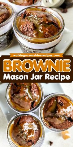 Forget the baking pan! This Brownie Mason Jar Recipe is a fun and unique way to make everyone's favorite dessert. This is a homemade recipe with added espresso powder which deepens the chocolate flavor, and topped with caramel sauce.