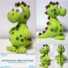 crochet pattern for a stuffed toy dinosaur