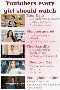 Youtubers You Should Watch, How To Be A 10/10, Best Podcasts For Teens, Best Youtube Channels For Women, Girly Youtubers To Watch, The Best Podcasts, Youtubers To Watch To Ace School, Aesthetic Youtubers To Watch, Girly Youtubers