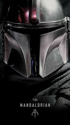 the poster for the star wars movie is shown in black and white, with an image of boba fett's helmet