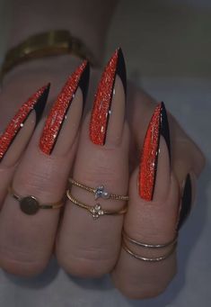 Fall Stiletto Nails Design, Holloween Nails, Stiletto Nails Designs, Already Gone, Dope Nail Designs, Bling Acrylic Nails, Glam Nails, Nail Art Ideas, Fire Nails