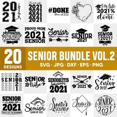 20 senior bundle vol 2 svg and dxf eps files for silhouettes