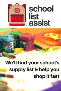 an advertisement for school supplies with the words school list assist us to find out what they are