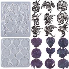 the mold molds are designed to look like they have dragon heads and wings on them