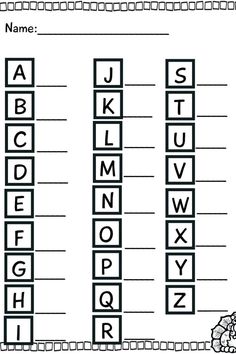 printable worksheet for the alphabet and numbers to practice letter recognition with pictures