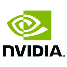 the nvidia logo is shown on a white background with green and black letters