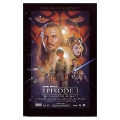 the poster for star wars episode i, which features two characters and one character in front of