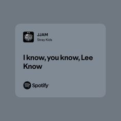 i know, you know, lee know spotify by jjam stay kids