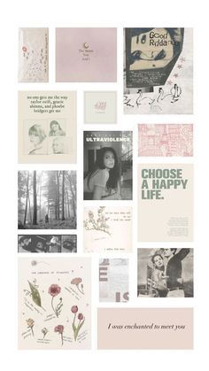 the collage has many different pictures and words on it, including one that says choose happy