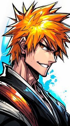 an anime character with orange hair