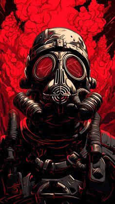 Iphone Wallpaper Hd, Gas Mask, Iphone Wallpaper, Mask, Iphone, Red, Art