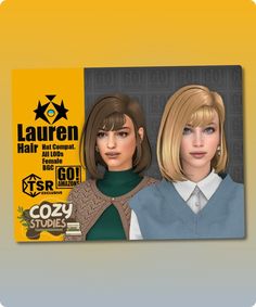 Sims 4 Hairstyle CC: Lauren Hair by Goamazons