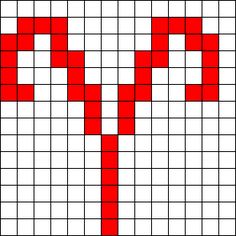 a red and white cross is shown in the middle of a square pattern with squares on it