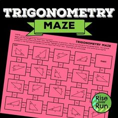 the trigonometry maze is shown in pink and black with an arrow above it