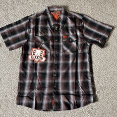 Brand New, Dixxon Guerrero Street Button Up. Brown And Black With A Little Ivory. Size Is Medium Never Worn In Original Packaging. Color Combos, Black And Brown, Mens Shirts, Man Shop, Brand New, Black