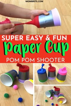 this super easy and fun paper cup pom - pom shooter is perfect for kids to play with