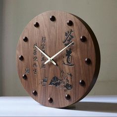 Retro Chinese Style Wooden Wall Clock. Modern Wall Clock Design, Wall Clock Decor Ideas, Wall Clock Design Ideas, Living Room Canvas Painting, Clock Decor Ideas, Wood Clock Design, House Numbers Diy, Clock Design Ideas, Wall Clock Wood