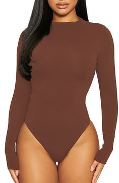 Start your look off right with this thong bodysuit that fits like a second skin and is shaped with a high neckline and extra-long sleeves. Style Name:Naked Wardrobe The Nw Thong Bodysuit. Style Number: 5990717. Sleek Long Sleeve Leotard, Sleek Long Sleeve High Stretch Leotard, Sleek Turtleneck Second-skin Bodysuit, Sleek Second-skin Turtleneck Bodysuit, High Stretch Long Sleeve Bodysuit With Lined Body, High Stretch Long Sleeve Lined Bodysuit, Second-skin Long Sleeve Bodysuit With Lined Body, Second-skin Long Sleeve Lined Bodysuit, Sleek High-stretch Turtleneck Bodysuit