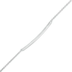 Simple yet stylish, this fashion bracelet is a great day- or evening-ready look. Crafted in sterling silver, this understated design features a polished curved bar centered along a slender cable chain. Buffed to a brilliant luster, this 7.0-inch cable chain bracelet secures with a lobster claw clasp. Mens Sterling Silver Necklace, Tiffany Diamond, Silver Rings With Stones, Curved Bar, Bar Bracelet, Mens Silver Necklace, Necklace For Girlfriend, Bar Bracelets, Silver Drop Earrings