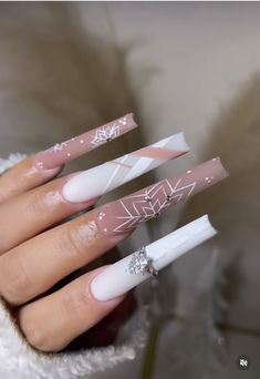 Winter 2023 Nails, Beige Nails Design, 2023 Nails, Tapered Square Nails, Plaid Nails, Beige Nails, Matte Nails Design, Snowflake Nails, Winter Nail Art