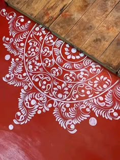 Bengali Alpona, Paint Rangoli, Kolka Design, Simple Wall Paintings, Alpona Design, Modern Art Canvas Painting, Fabric Paint Diy, Rangoli Side Designs