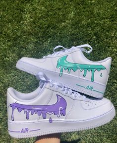 Custom Shoes Nike Air Force Butterfly, Air Force One Shoes, Ladybug Und Cat Noir, Blue Drip, Custom Shoes Diy, Jordan Shoes Girls, Custom Air Force 1